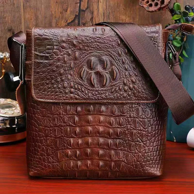 Luxury Genuine Leather For Men Casual Crossbody Cowhide Messenger Bag Male Business Shoulder Strap Handbag