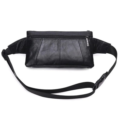 Luxury Genuine Leather Hip Bum for Men Travel Casual Cell Phone Waist Chest Pack Male Belt Bag