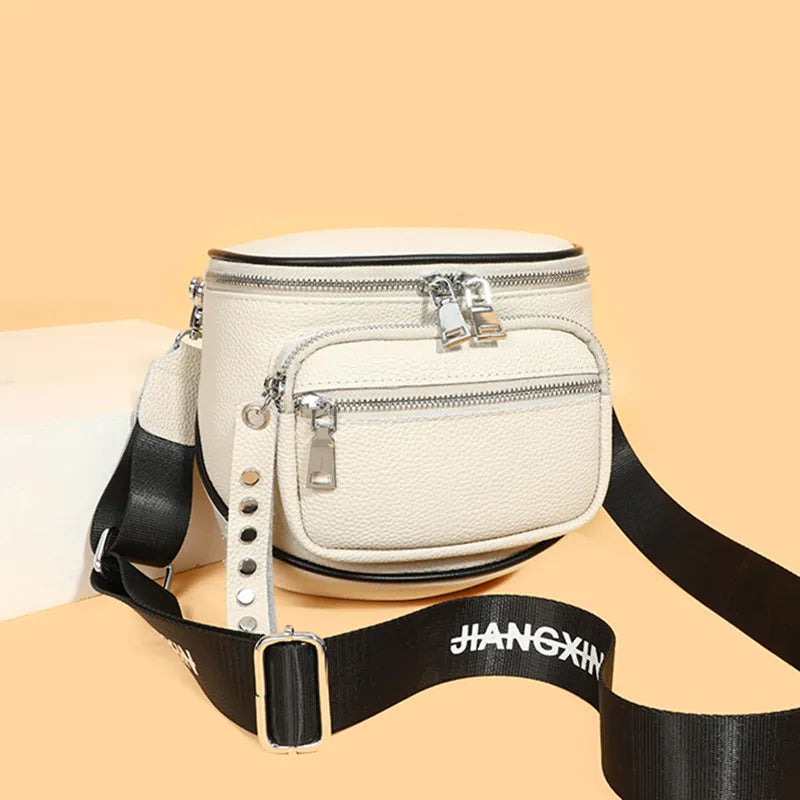Luxury Genuine Leather Shoulder Crossbody Bags for Women 2023 Cow Leather Women's Handbags Solid Color Female Messenger Tote Sac