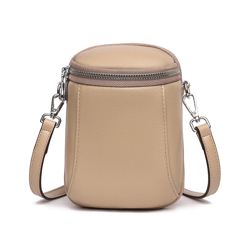 Luxury Genuine Leather Women's Phone Bag Wallets Fashion Shoulder Messenger Bags For Women 2023 Female Small Messenger Tote Sac