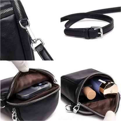 Luxury Genuine Leather Women's Phone Bag Wallets Fashion Shoulder Messenger Bags For Women 2023 Female Small Messenger Tote Sac