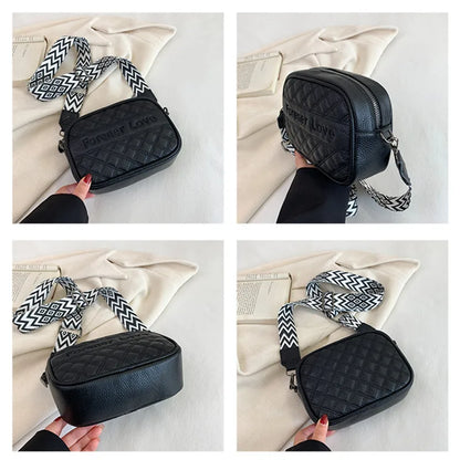 Luxury Genuine Leather Women's Shoulder Crossbody Bags 2023 Wide Shoulder Strap Cow Leather Handbags Female Messenger Tote Sac