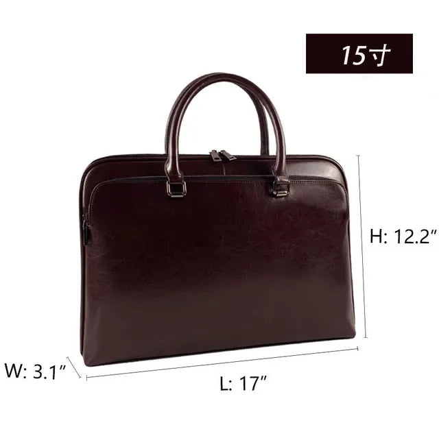 Luxury Genuine leather Women's Briefcase Fashion Business Handbag Large Capacity Shoulder Messenger bag Ladies Laptop Bag
