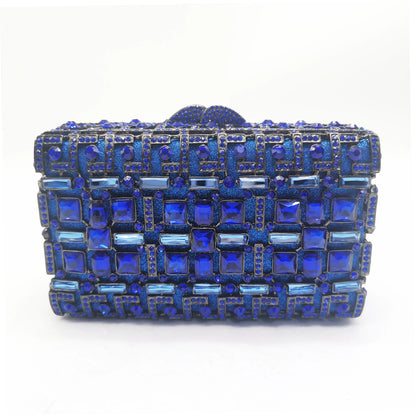 Luxury Green/Blue Rhinestone Wedding Bag New Arrival Diamond Bridal Evening Purse Women’s Shoulder Phone Party Purse Minaudiere