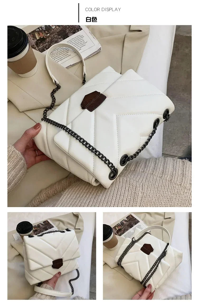 Luxury Handbags 2020 Fashion Women Leather Messenger Shoulder Bag For Daily Designer Female Crossbody Bag Black Lock Handbag