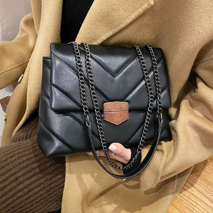 Luxury Handbags 2020 Fashion Women Leather Messenger Shoulder Bag For Daily Designer Female Crossbody Bag Black Lock Handbag