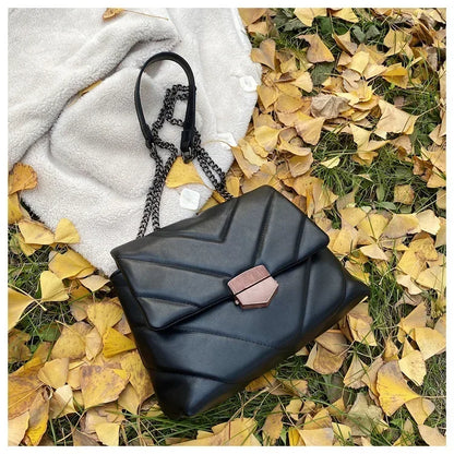 Luxury Handbags 2020 Fashion Women Leather Messenger Shoulder Bag For Daily Designer Female Crossbody Bag Black Lock Handbag