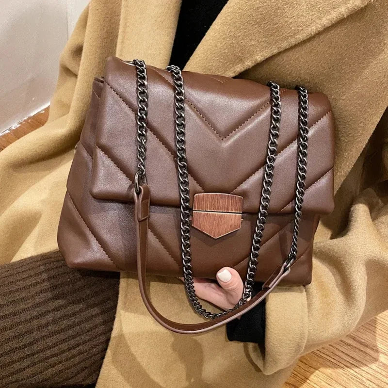 Luxury Handbags 2020 Fashion Women Leather Messenger Shoulder Bag For Daily Designer Female Crossbody Bag Black Lock Handbag