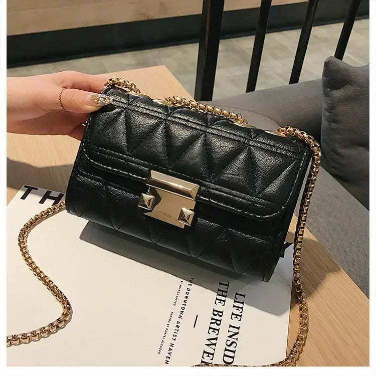 Luxury Handbags Fashion 2020 Fashion Women Leather Messenger Shoulder For Daily Designer Female Crossbody Bag Lock Black