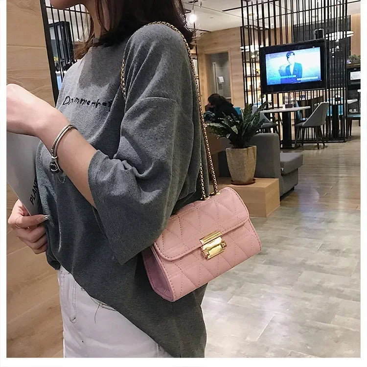 Luxury Handbags Fashion 2020 Fashion Women Leather Messenger Shoulder For Daily Designer Female Crossbody Bag Lock Black