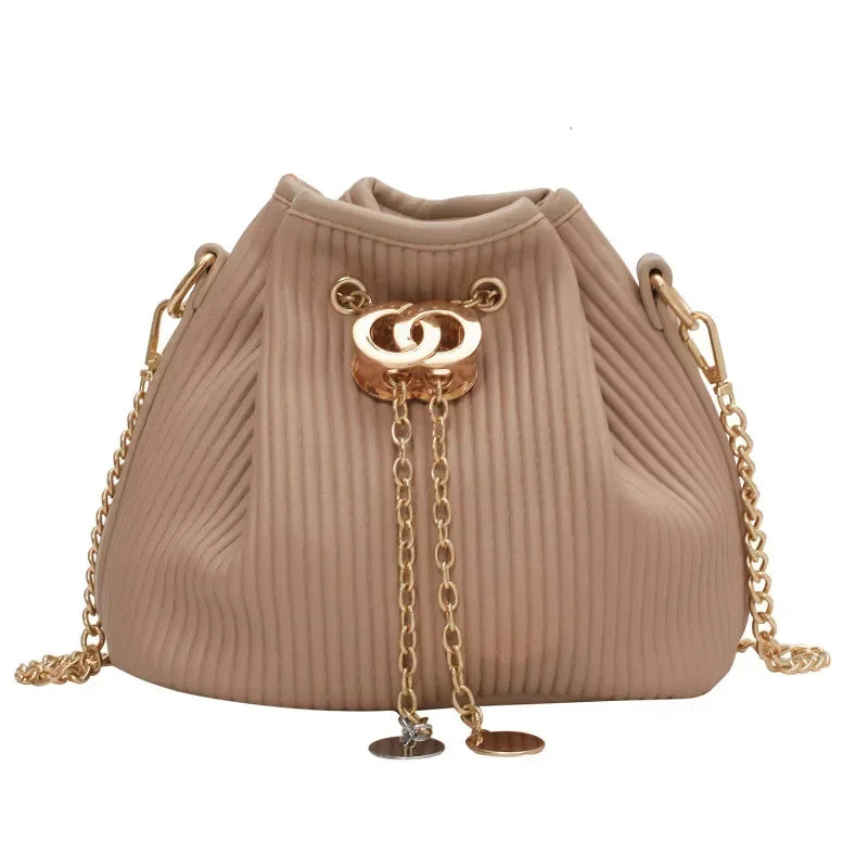 Luxury Handbags Fashion 2021 Fashion Women Leather Messenger Shoulder For Daily Designer Female Crossbody Bag Bucket Chain Bag