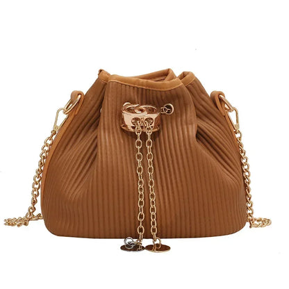 Luxury Handbags Fashion 2021 Fashion Women Leather Messenger Shoulder For Daily Designer Female Crossbody Bag Bucket Chain Bag