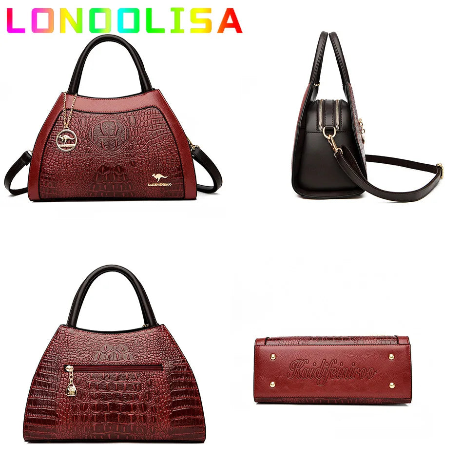 Luxury Handbags Women Bags Designer Crocodile Leather Hobos Shoulder Crossbody Sac A Main Ladies Shopping Brand Messenger Totes