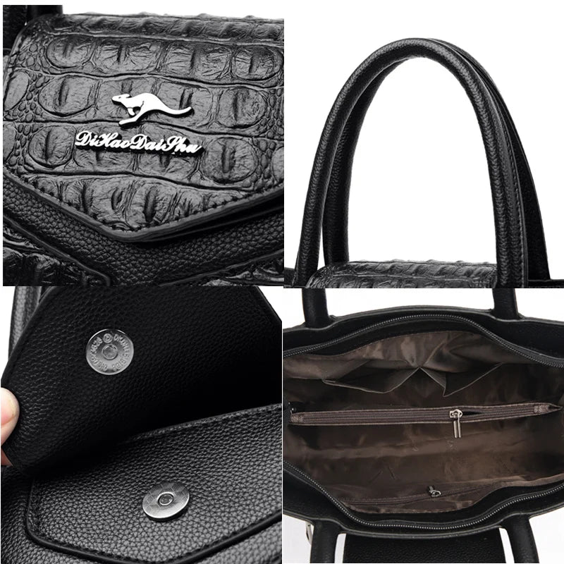 Luxury Handbags Women Bags Designer Crocodile Leather Hobos Shoulder Crossbody Sac A Main Ladies Shopping Brand Messenger Totes