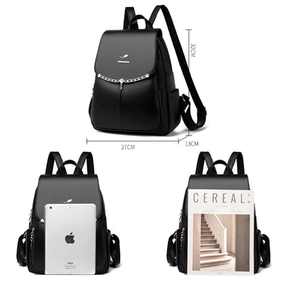 Luxury Ladies Backpack High Quality Leather 2024 Solid Color Women Shoulder Bags Designer Large Capacity Travel Bagpack рюкзак
