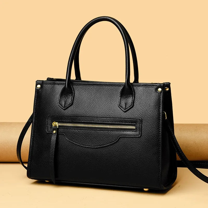 Luxury Large Capacity Genuine Leather Women Shoulder Crossbody Bags High Quality Cow Leather Handbags Female Messenger Tote Sac