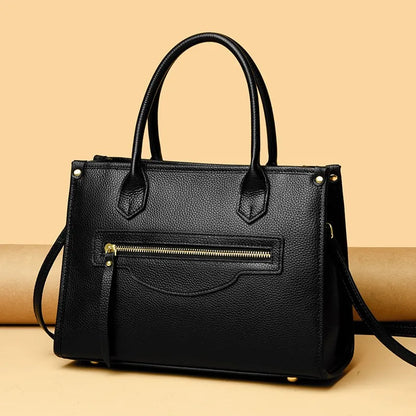 Luxury Large Capacity Genuine Leather Women Shoulder Crossbody Bags High Quality Cow Leather Handbags Female Messenger Tote Sac