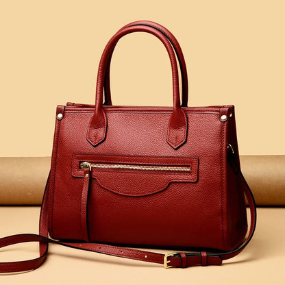 Luxury Large Capacity Genuine Leather Women Shoulder Crossbody Bags High Quality Cow Leather Handbags Female Messenger Tote Sac