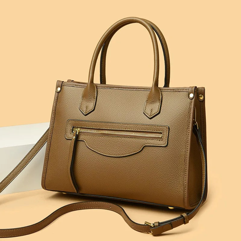 Luxury Large Capacity Genuine Leather Women Shoulder Crossbody Bags High Quality Cow Leather Handbags Female Messenger Tote Sac