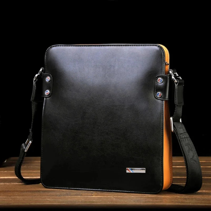 Luxury Leather Men Large Capacity Crossbody Messenger s Fashion Male Shoulder Strap Handbags Ipad Bag