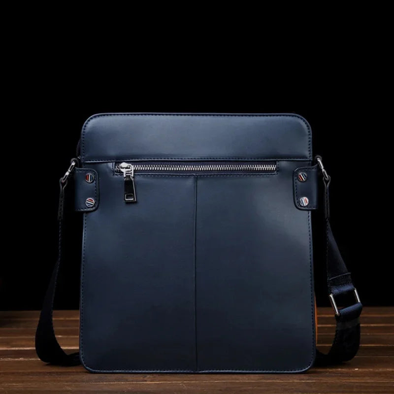 Luxury Leather Men Large Capacity Crossbody Messenger s Fashion Male Shoulder Strap Handbags Ipad Bag
