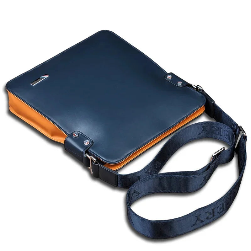 Luxury Leather Men Large Capacity Crossbody Messenger s Fashion Male Shoulder Strap Handbags Ipad Bag