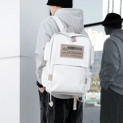 Luxury Men Bags Junior High School Student Backpacks Japanese Style Large Travel Pack PU Leather Laptop College Boys School Bags