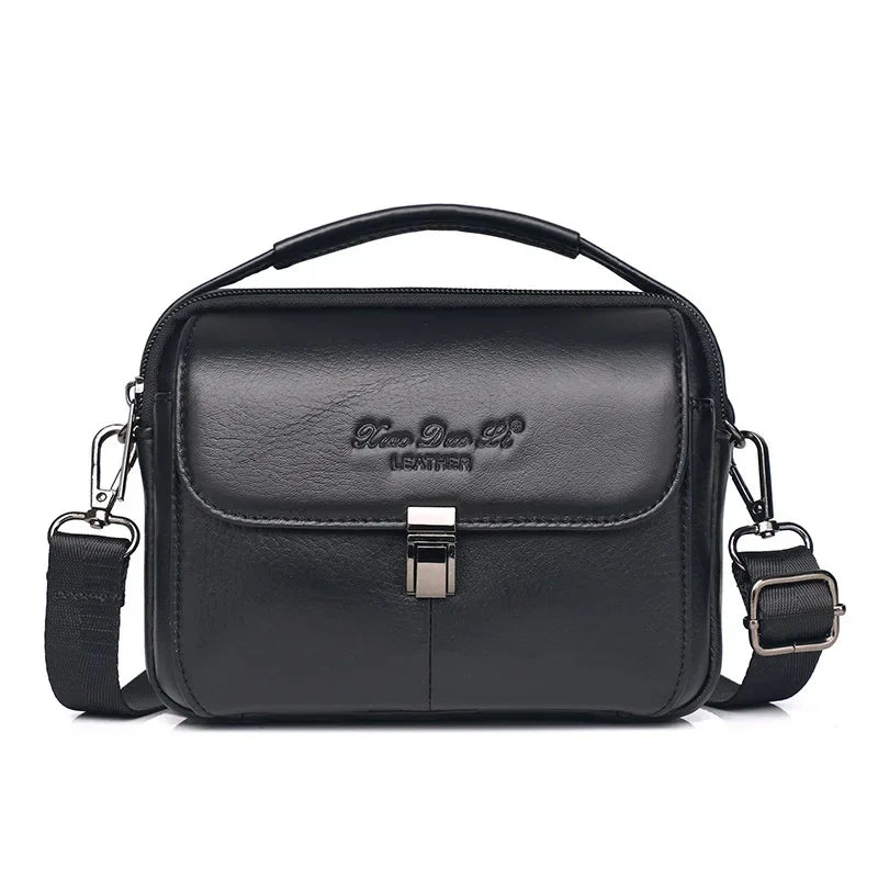 Luxury Men Genuine Leather Mini Shoulder Messenger Retro Phone Casual Crossbody Male Small Hand Tote Bag