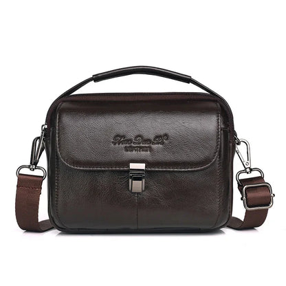 Luxury Men Genuine Leather Mini Shoulder Messenger Retro Phone Casual Crossbody Male Small Hand Tote Bag