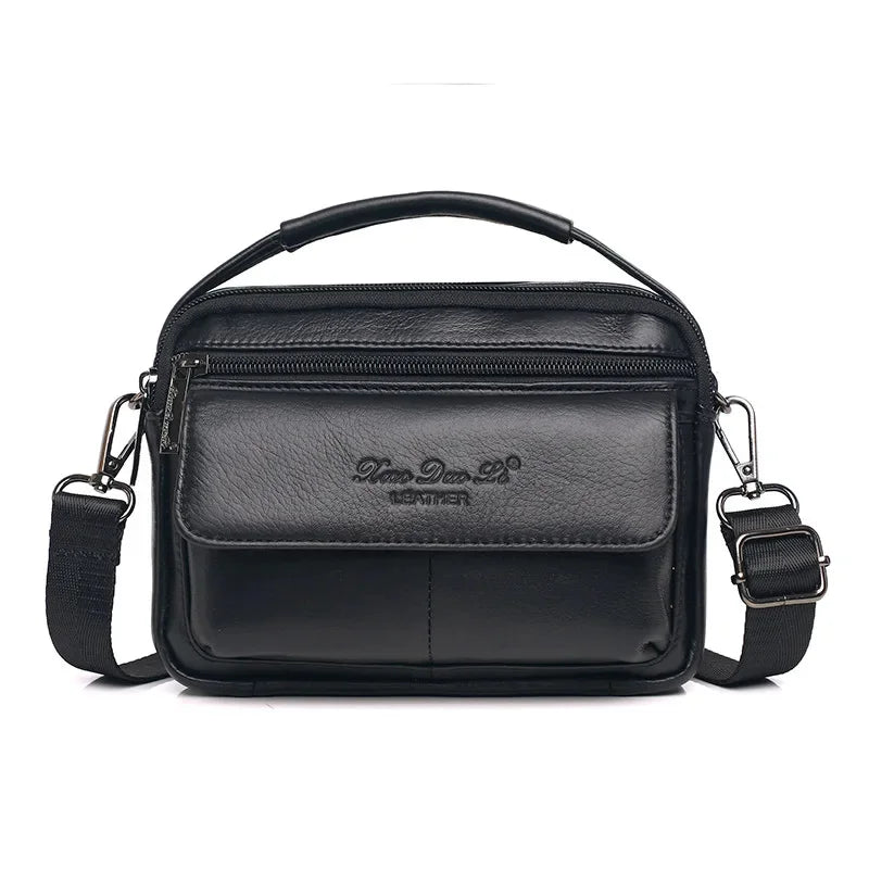 Luxury Men Genuine Leather Mini Shoulder Messenger Retro Phone Casual Crossbody Male Small Hand Tote Bag