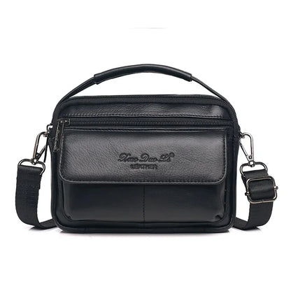 Luxury Men Genuine Leather Mini Shoulder Messenger Retro Phone Casual Crossbody Male Small Hand Tote Bag
