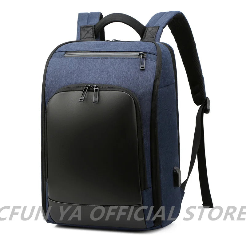 Luxury Men's Backpack Waterproof 15.6“ Laptop Bag Black Bagpack Boy Teen College Schoolbag Male Business Bag Computer Rucksack