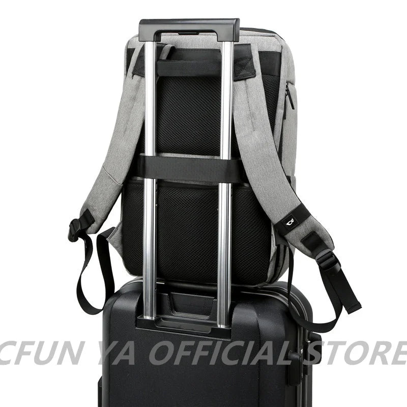 Luxury Men's Backpack Waterproof 15.6“ Laptop Bag Black Bagpack Boy Teen College Schoolbag Male Business Bag Computer Rucksack