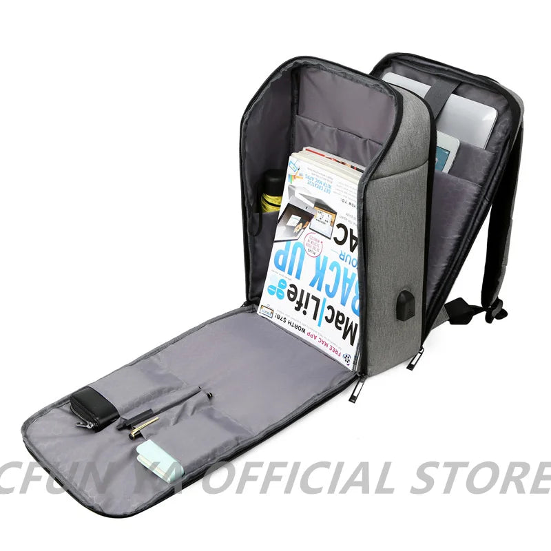 Luxury Men's Backpack Waterproof 15.6“ Laptop Bag Black Bagpack Boy Teen College Schoolbag Male Business Bag Computer Rucksack