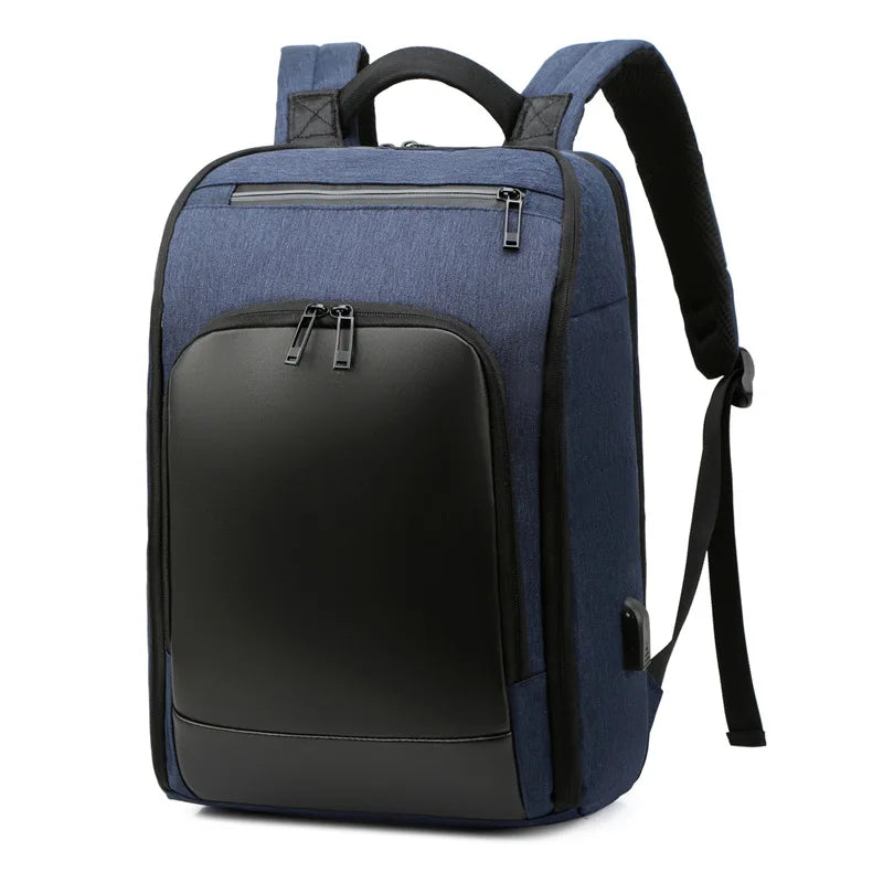 Luxury Men's Backpack Waterproof 15.6“ Laptop Bag Black Bagpack Boy Teen College Schoolbag Male Business Bag Computer Rucksack