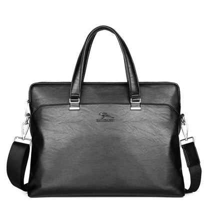 Luxury Men's Leather Briefcase Large Capacity Handbag Office Shoulder Messenger Business Male Laptop Tote Bag