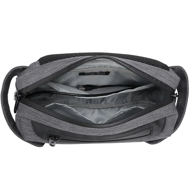 Luxury Men's Waist Bag USB Charging Port Oxford Boys Phone Pouch Multi-Purpose Travel Military Male Shoulder Messenger Pack