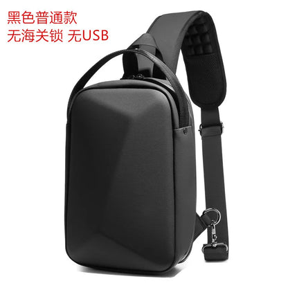 Luxury Men's Waterproof Shoulder Bag Male Multifunction Anti-theft Crossbody Bag Casual Short Trip USB Charging Sling Chest Pack