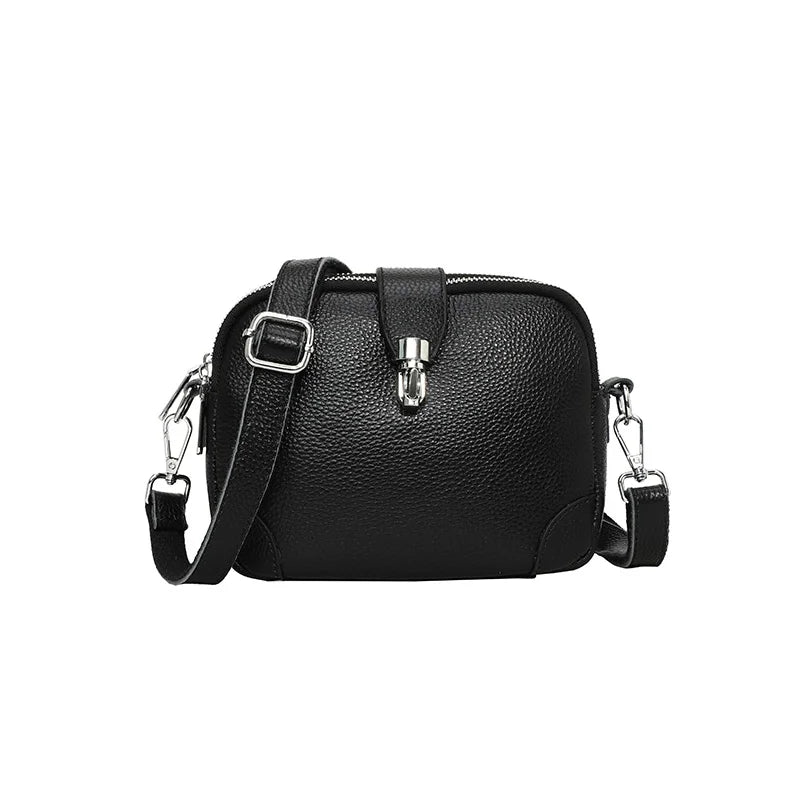 Luxury New 2024 Women's Shoulder Bag 100% Layer Cowhide Female Messenger Bags Trendy Designer Casual Handbag Wallet Sac A Main