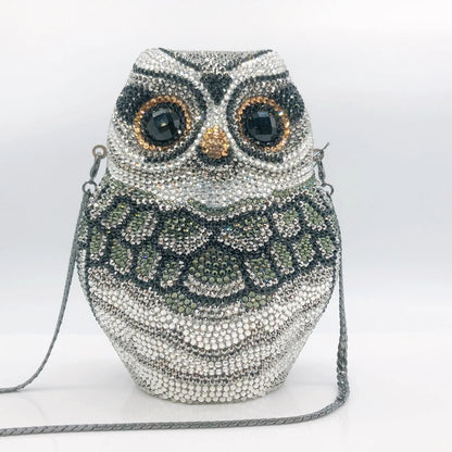 Luxury Owl Wedding Bridal Clutch Purse Handbag Women Evening Party Bag Chain Shoulder Bags Elegant Rhinestone Phone Day Clutches
