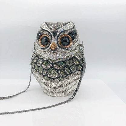 Luxury Owl Wedding Bridal Clutch Purse Handbag Women Evening Party Bag Chain Shoulder Bags Elegant Rhinestone Phone Day Clutches