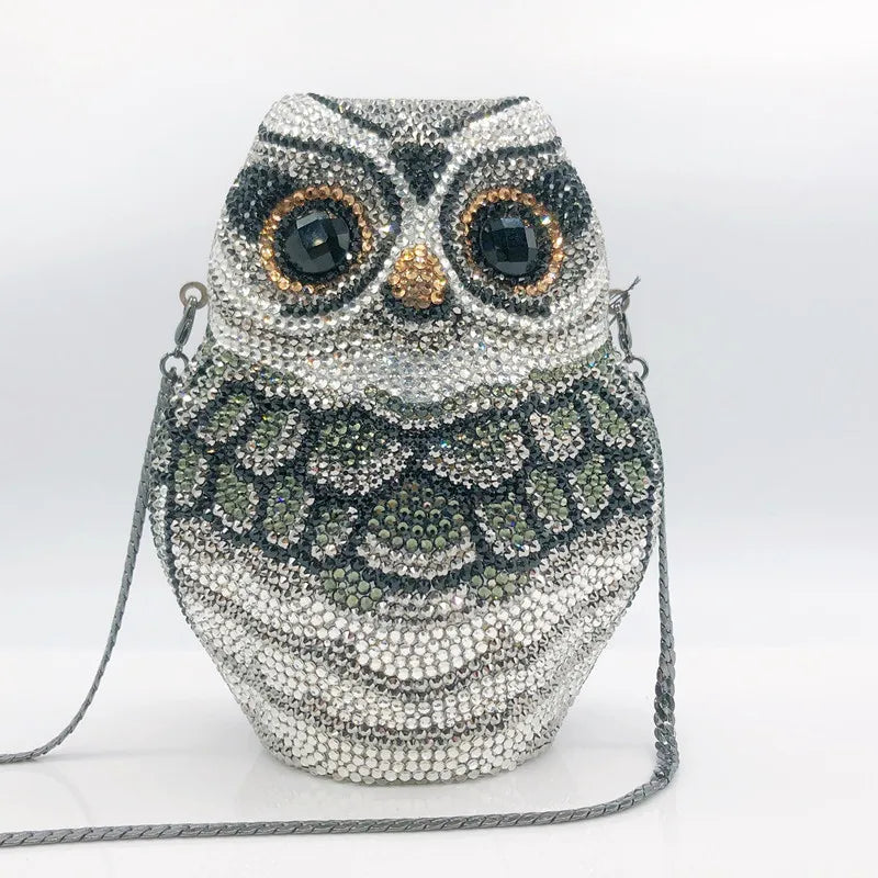Luxury Owl Wedding Bridal Clutch Purse Handbag Women Evening Party Bag Chain Shoulder Bags Elegant Rhinestone Phone Day Clutches