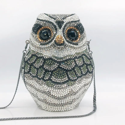 Luxury Owl Wedding Bridal Clutch Purse Handbag Women Evening Party Bag Chain Shoulder Bags Elegant Rhinestone Phone Day Clutches