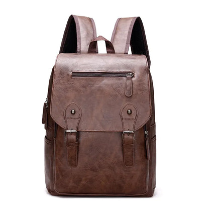 Luxury PU Leather Men's Business Laptop Bag Large Capacity School Bags Boys Waterproof Travel Backpack For Male
