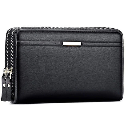 Luxury PU Leather Wallets Long Double Zipper Coin for Men Casual Fashion Large Capacity Purse Business Male Wallet