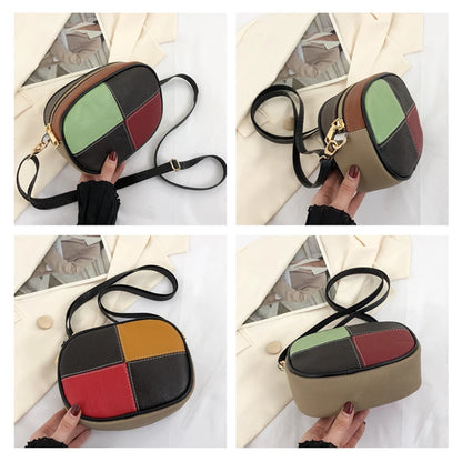 Luxury Patchwork Genuine Leather Small Female Messenger Tote Sac Fashion Cow Leather Ladies Handbag Women Shoulder Crossbody Bag