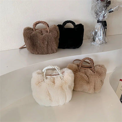 Luxury Patent Handbags Women Bags Designer Plush  Purses Ladies Large Shoulder Crossbody Tote Sac A Main