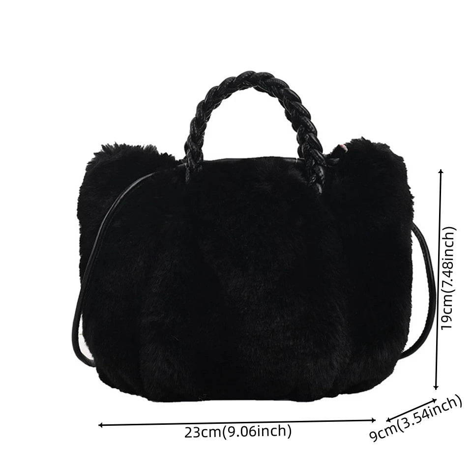 Luxury Patent Handbags Women Bags Designer Plush  Purses Ladies Large Shoulder Crossbody Tote Sac A Main