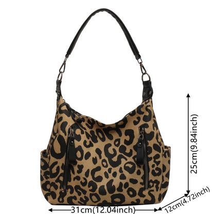 Luxury Patent Leopard Handbags Women Bags Designer Canvas  Purses Ladies Large Shoulder Crossbody Tote Sac