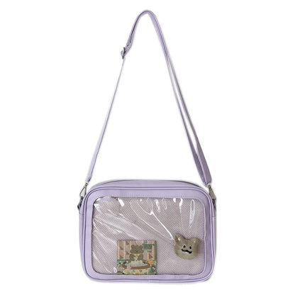 Luxury Pu Ita Bag Crossbody Women Sweet Lolita Bags Cute Transparent Pocket Japanese Style Shoulder Purse